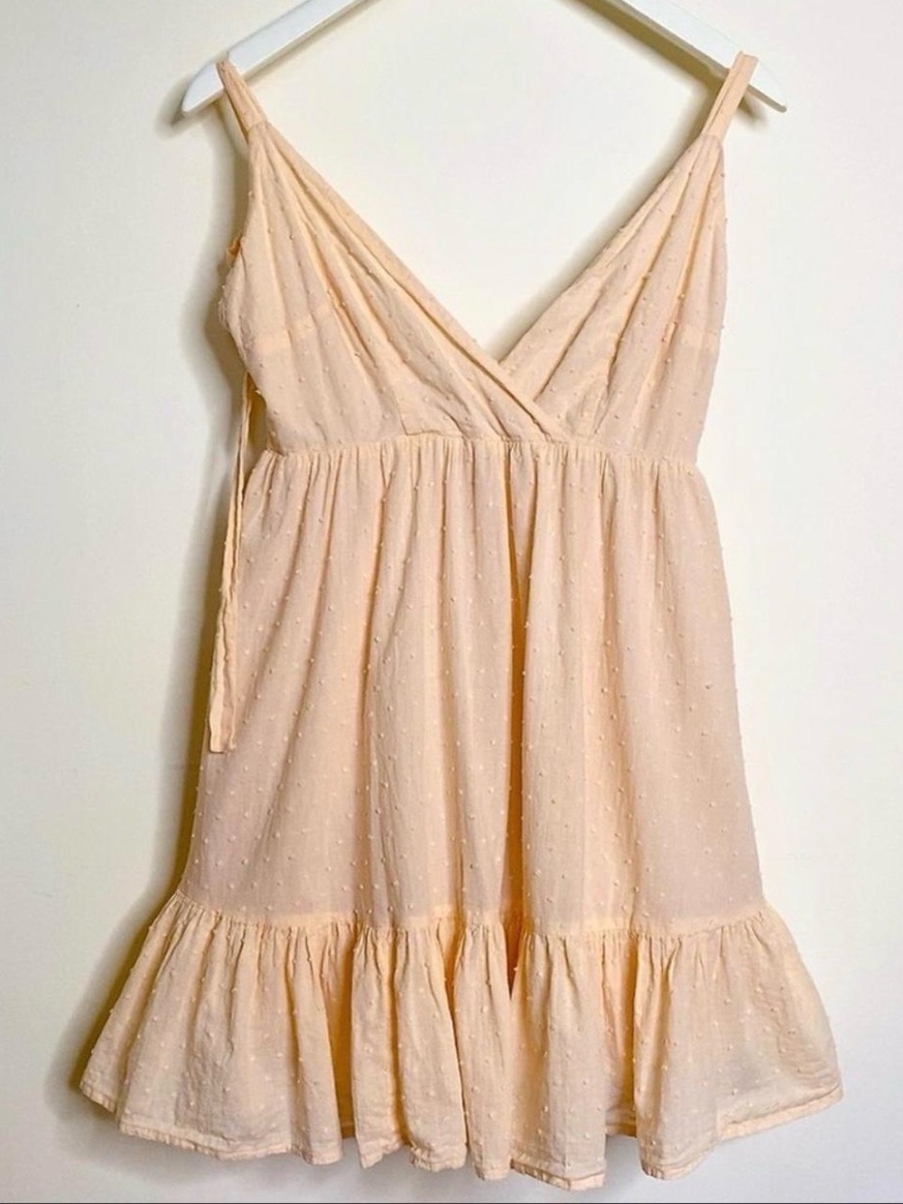 Showpo Light Peach Dot Ruffle Sundress size Medium